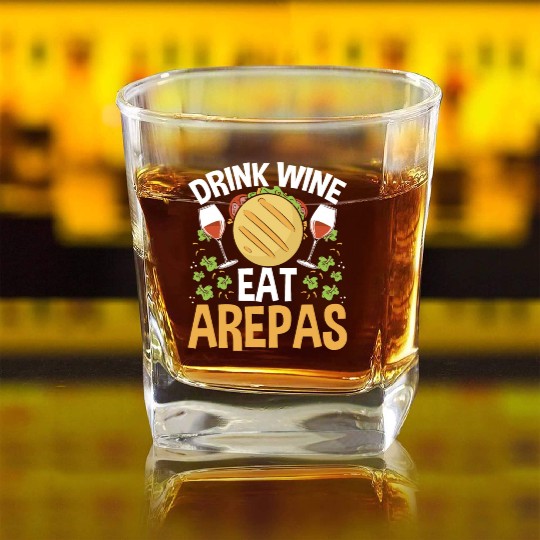 Arepas Lover Wine Drinking Hispanic Heritage Month Square Whiskey Glasses