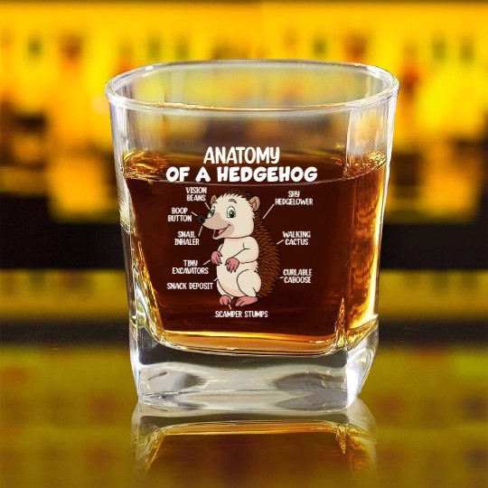 Anatomy Of A Hedgehog Square Whiskey Glasses