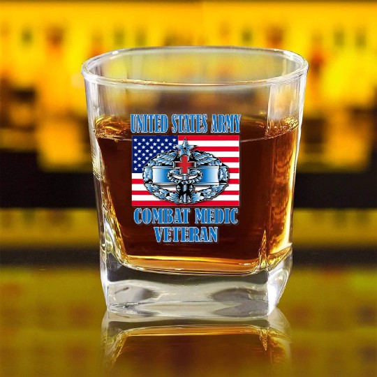 Combat Medic 2nd Award Memorable Us Square Whiskey Glasses