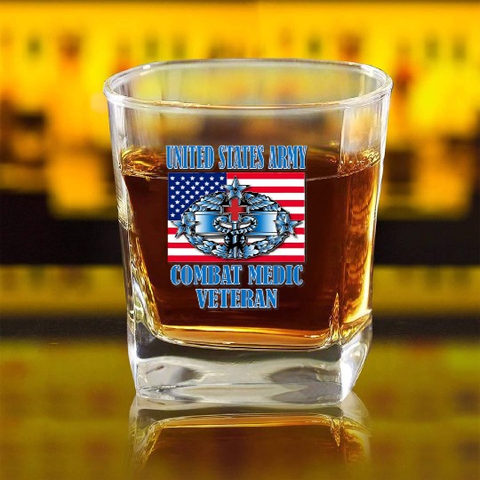Combat Medic 4th Award Memorable Us Square Whiskey Glasses