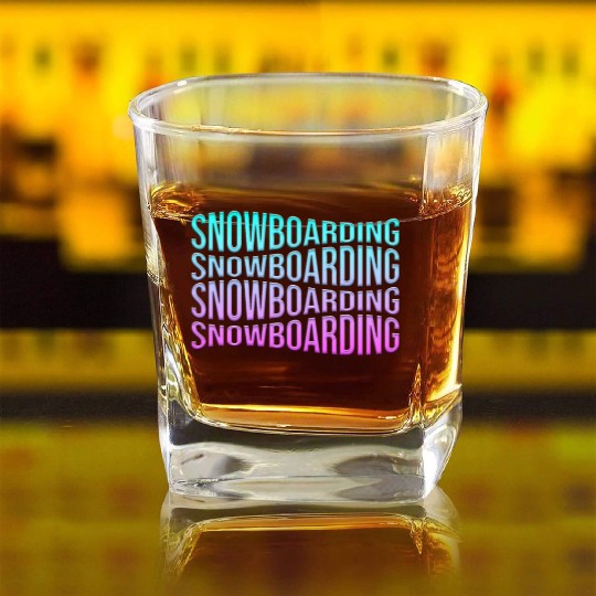 snowboarding Square Whiskey Glasses