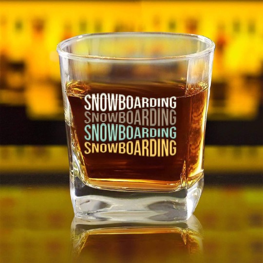 snowboarding Square Whiskey Glasses