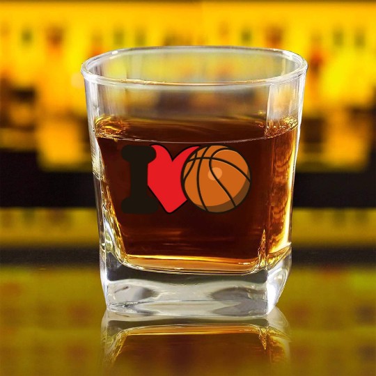 I Love Basketball For Basketball Lover Square Whiskey Glasses