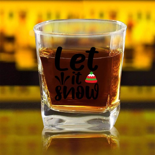 Let it Snow Square Whiskey Glasses