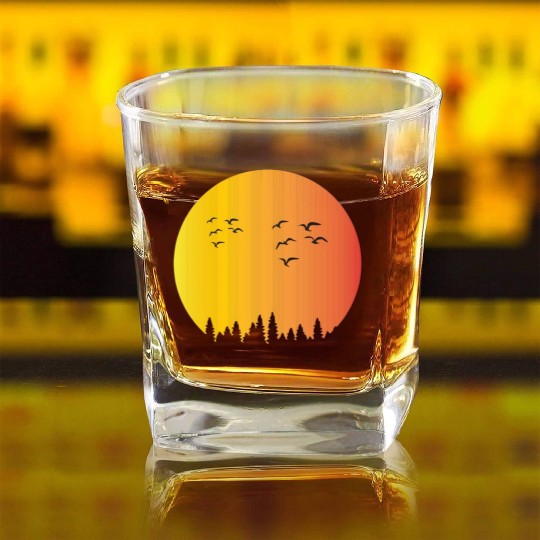 Sunset Square Whiskey Glasses