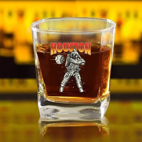 Houston Space City Astronaut Square Whiskey Glasses
