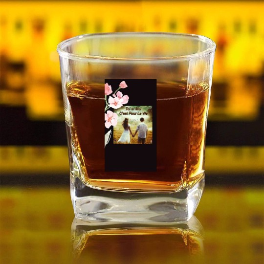 Amour: Toi et moi, C' est pour la vie Square Whiskey Glasses