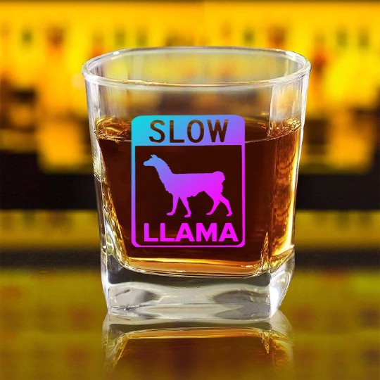 Phish Slow Llama Square Whiskey Glasses