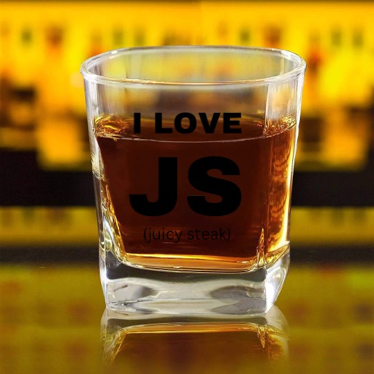 JavaScript web developer funny programming Square Whiskey Glasses