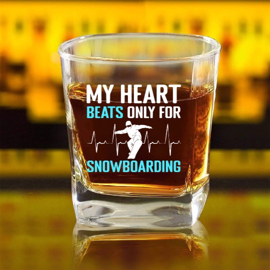 Snowboarding Hobby Ski Holidays Freestyle Square Whiskey Glasses