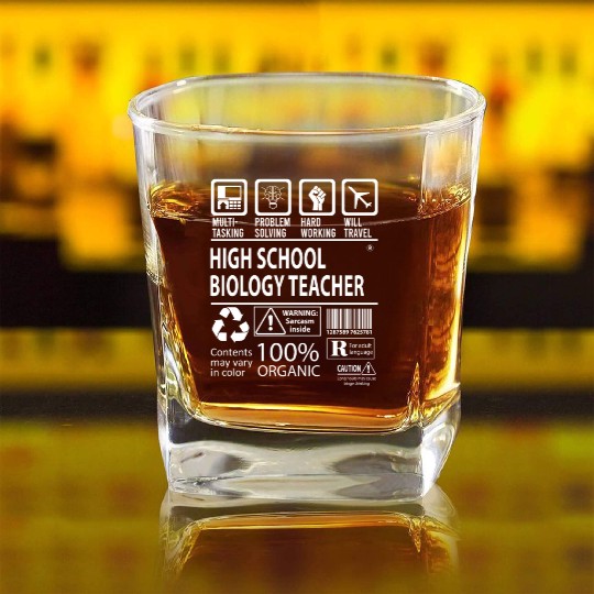 High School Biology Teacher Square Whiskey Glasses - Multitasking