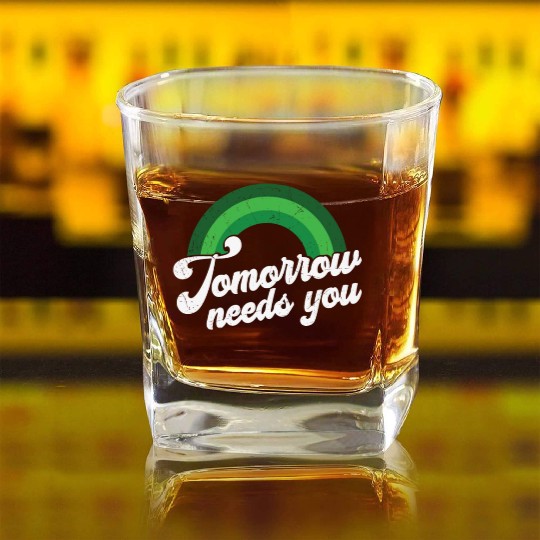 Rainbow Mental Health Tomorrow Needs You Square Whiskey Glasses