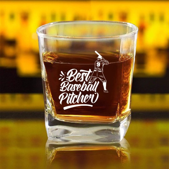 Best Baseball Pitcher Ever Player Sayings Hobby Square Whiskey Glasses