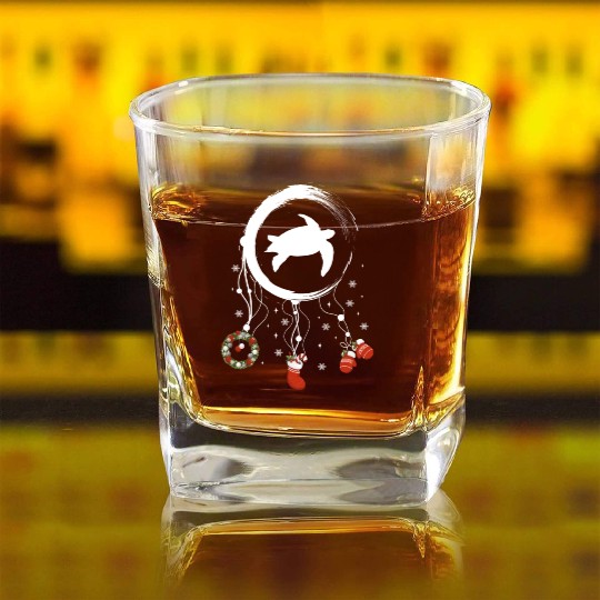 Winter dreamcatcher Christmas Sea turtle Square Whiskey Glasses