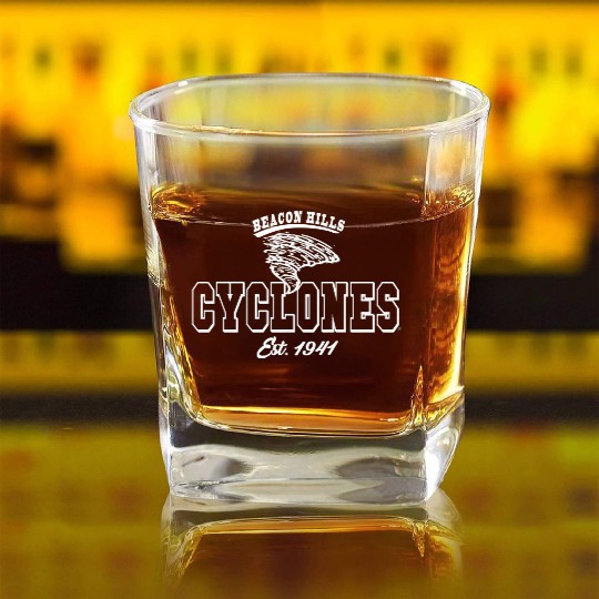 Beacon Hills High School Cyclones Square Whiskey Glasses