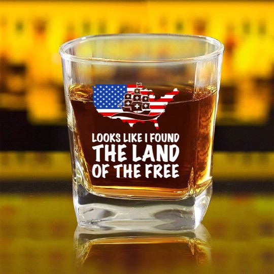 Columbus Day 1492 Square Whiskey Glasses