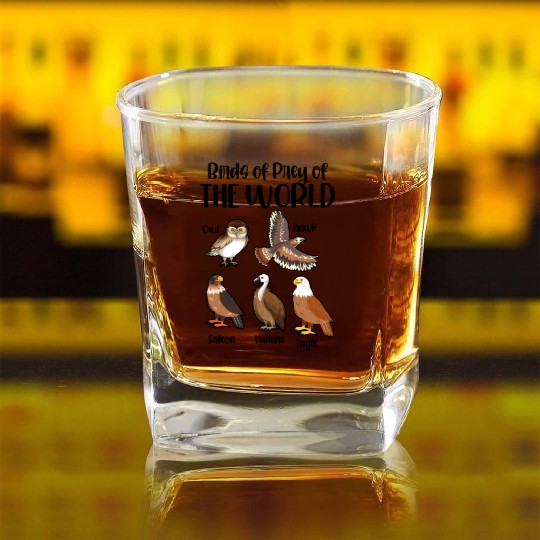 Birds of Prey Of The World Square Whiskey Glasses