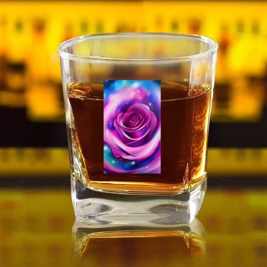 Galaxy rose Square Whiskey Glasses