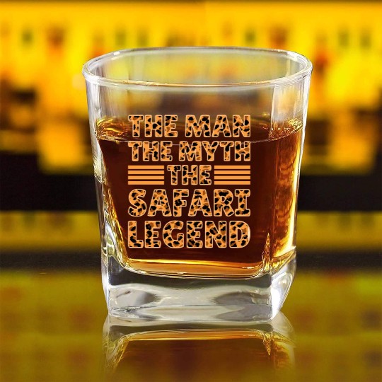 African Safari The Man The Myth The Safari Legend Square Whiskey Glasses