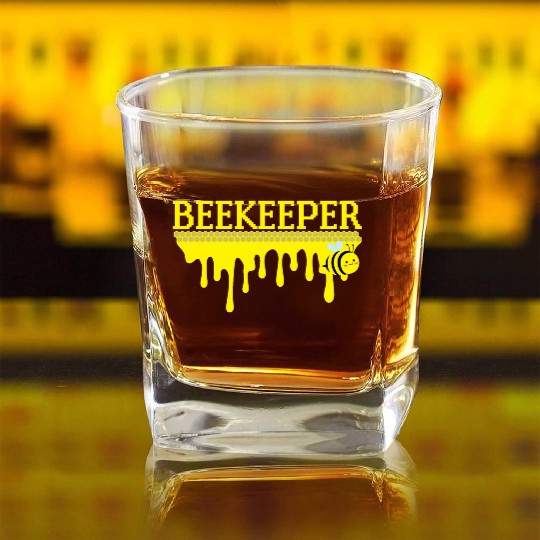 Bee Keeper Beekeeper, Funny Bee Hive Honey Lover Square Whiskey Glasses