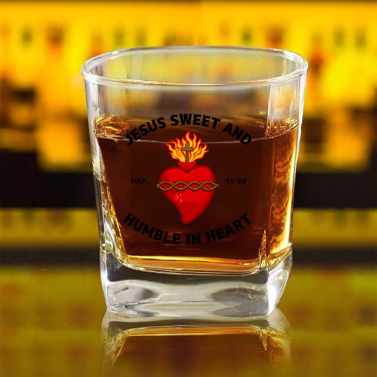 Sacred Heart of Jesus Square Whiskey Glasses