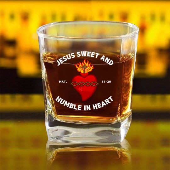 Sacred Heart of Jesus Christ Square Whiskey Glasses