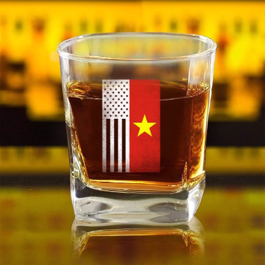 Vietnam Design for proud Vietnamese Americans Square Whiskey Glasses
