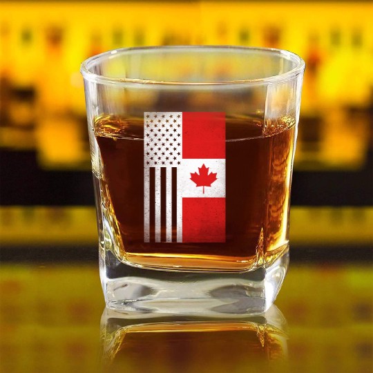 Canada Design for proud Canadian Americans Square Whiskey Glasses