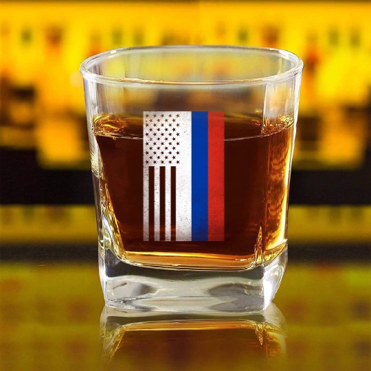 Russia Design for proud Russian Americans Square Whiskey Glasses