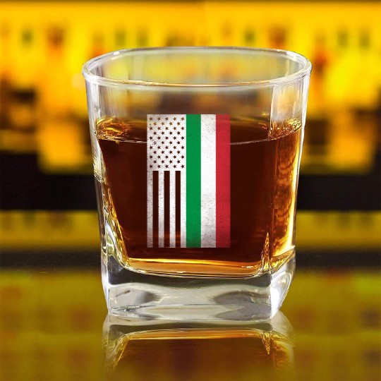 Italy Design for proud Italian Americans Square Whiskey Glasses