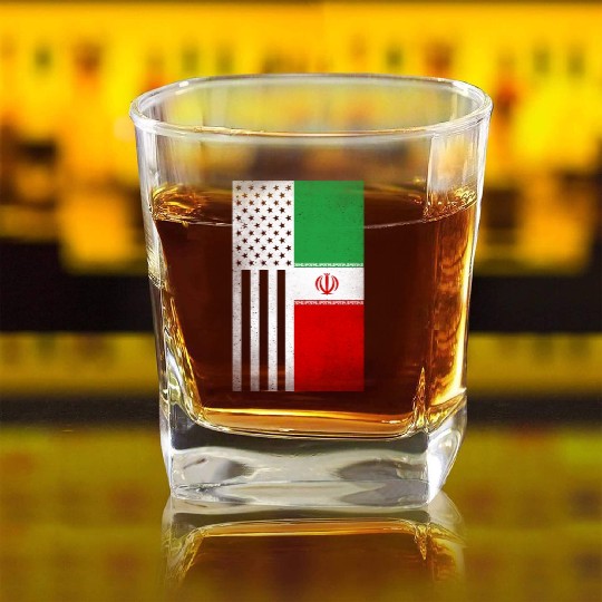Iran Design for proud Iranian Americans Square Whiskey Glasses