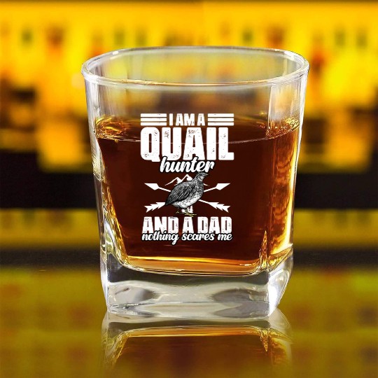 Funny Quail Hunting Hobby Northern Bobwhite Quail Square Whiskey Glasses