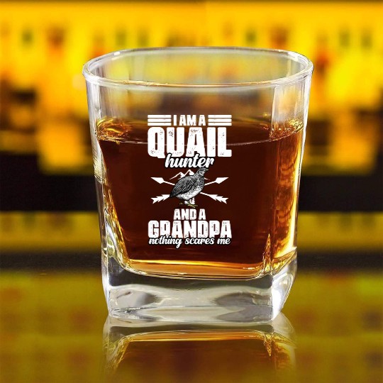 Funny Quail Hunting Hobby For Bobwhite Quail Square Whiskey Glasses