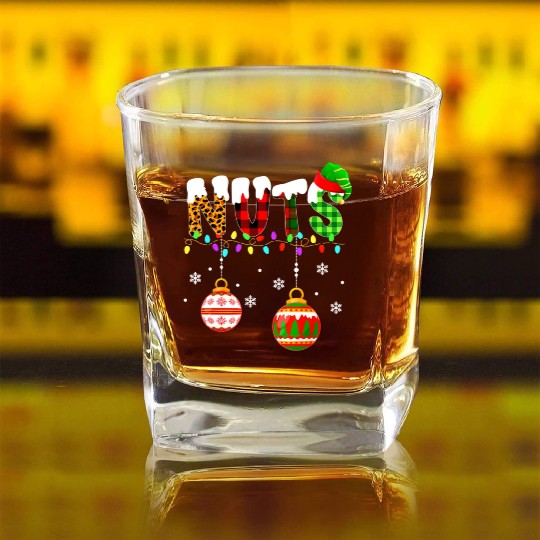 Funny Chest Nuts Couples Christmas Chestnuts Xmas Square Whiskey Glasses
