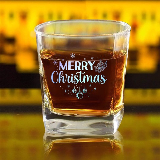 Pastel Xmas Lover Christmas Holidays Square Whiskey Glasses