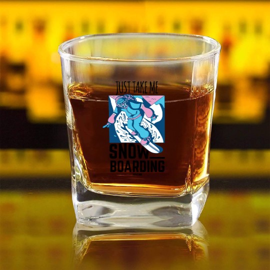 Snowboarding Square Whiskey Glasses