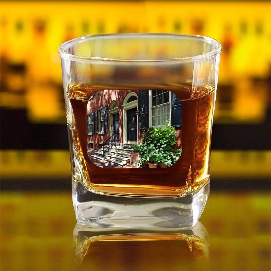 Philadelphia PA - Street in Society Hill Square Whiskey Glasses