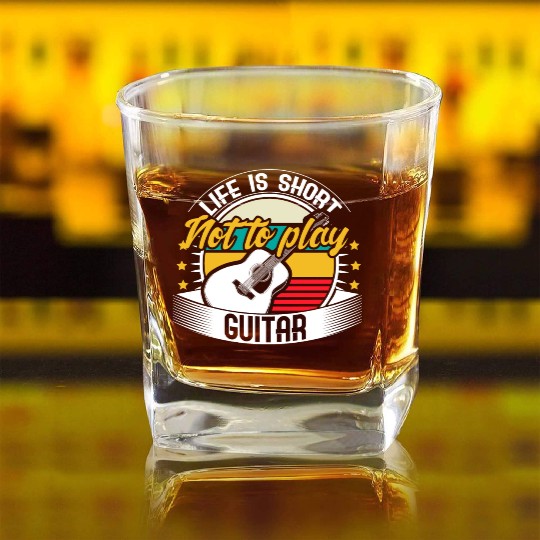 Guitar Band Sound Square Whiskey Glasses