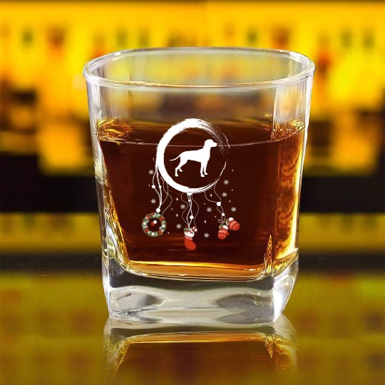dog dreamcatcher Christmas Weimaraner Square Whiskey Glasses