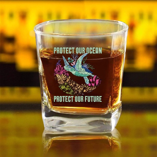 Marine Biology Protect Our Ocean Loves Marine Life Square Whiskey Glasses