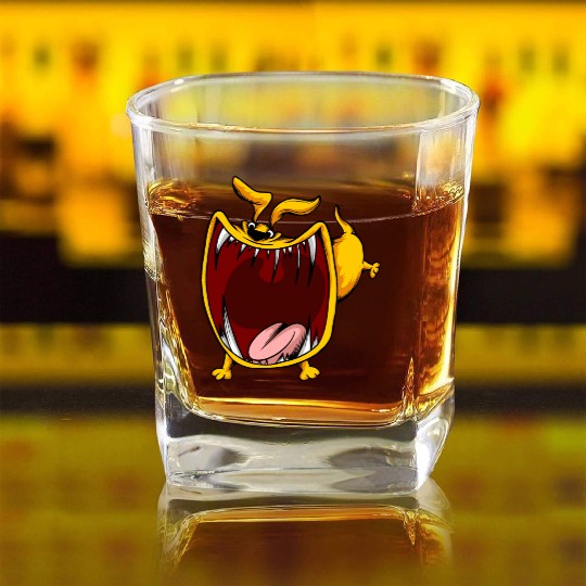 Scary Big Mouth Dog Owners Pet Lover Gift Ideas Square Whiskey Glasses