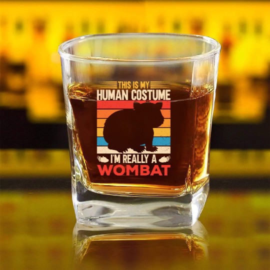 Combat Wombat For A Wombats Lover Square Whiskey Glasses
