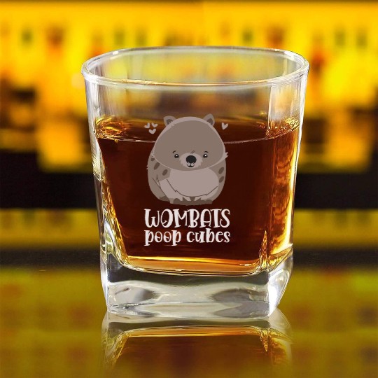 Combat Wombat For A Wombats Lover Square Whiskey Glasses
