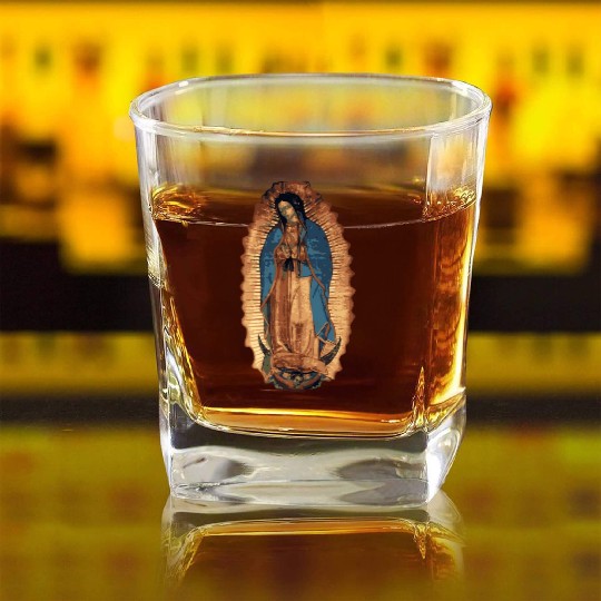 Our Lady Of Guadalupe Catholic Mary Image Square Whiskey Glasses