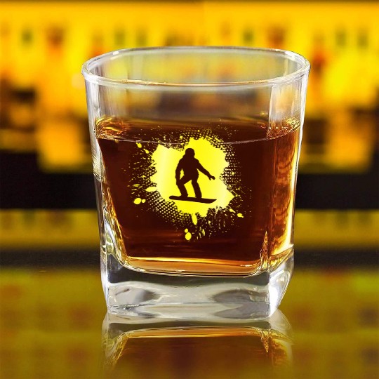 snowboarding Square Whiskey Glasses