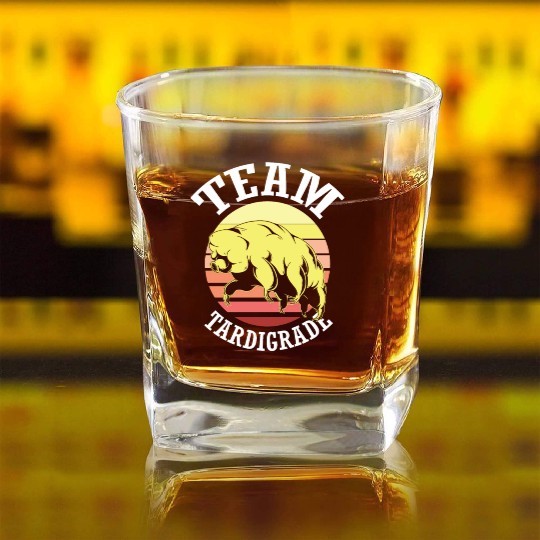 Team Tardigrade Moss Piglet Science Tardigrade Square Whiskey Glasses