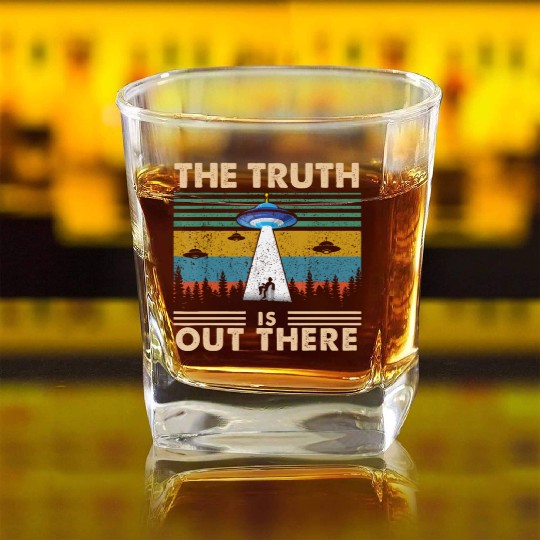 The Truth Is Out There Storm Raid Area 51 Alien Square Whiskey Glasses