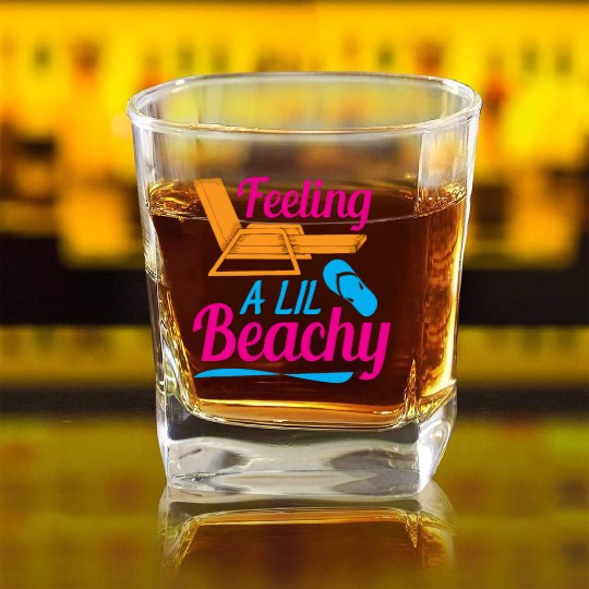 Feeling A LiL Salty with Summer Clothes Square Whiskey Glasses