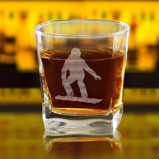 snowboarding Square Whiskey Glasses