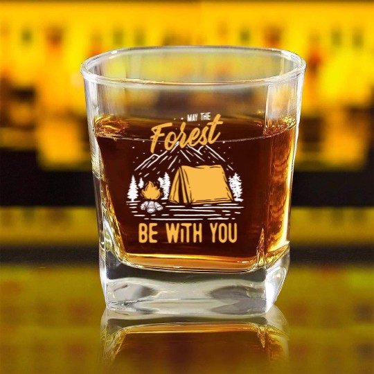 May The Forest Be With You Square Whiskey Glasses